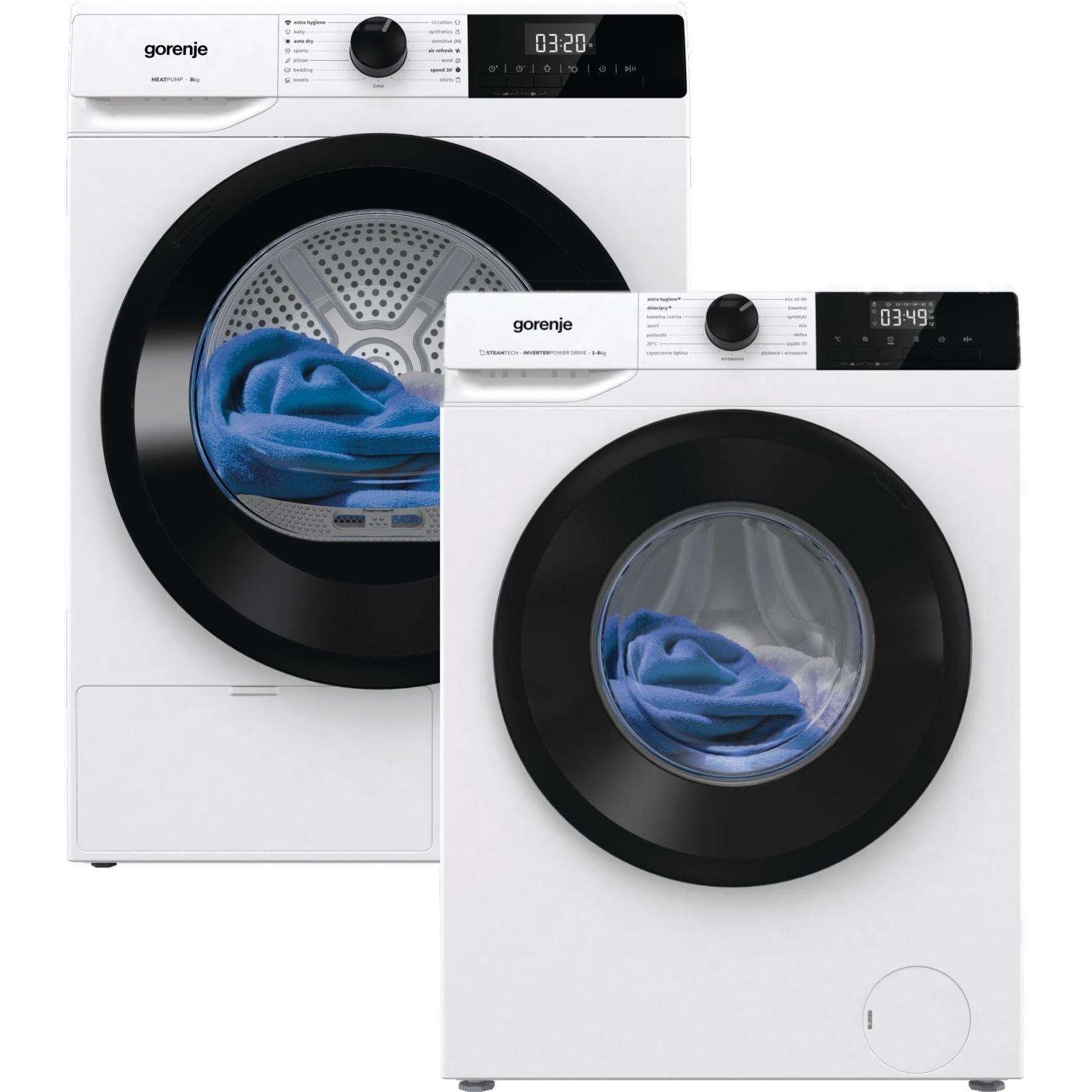 Комплект Gorenje Пральна машина W1NHPI84AS + Сушильна машина DHNE82фото1