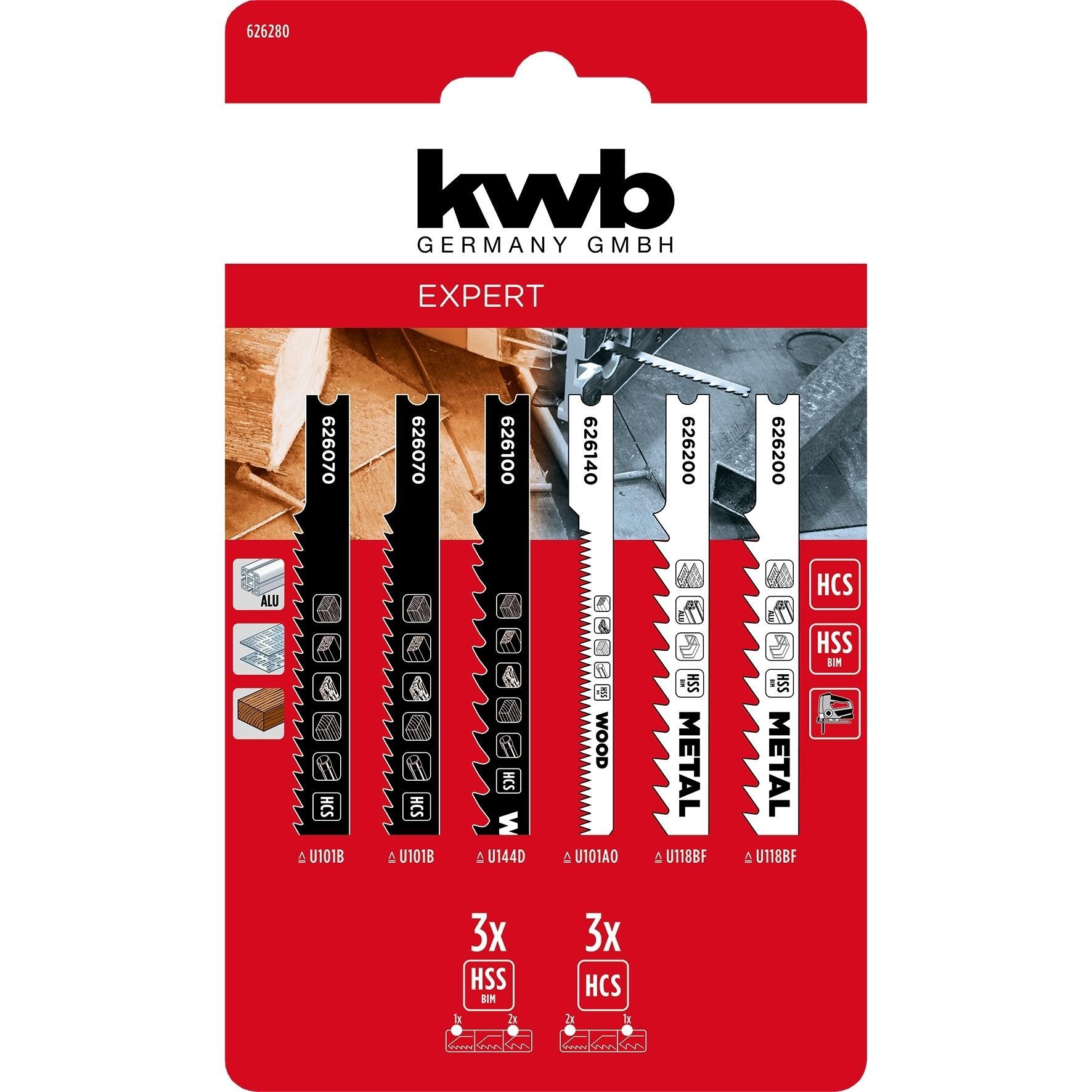 Полотно пилочное для электролобзика KWB набор 6шт (626280) фото 1