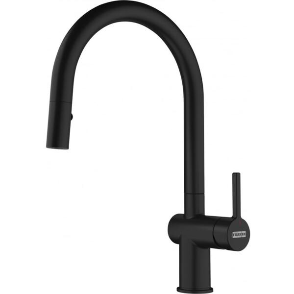 Смеситель для кухни Franke Active J, 241мм, поворотный, чорный (115.0653.404)