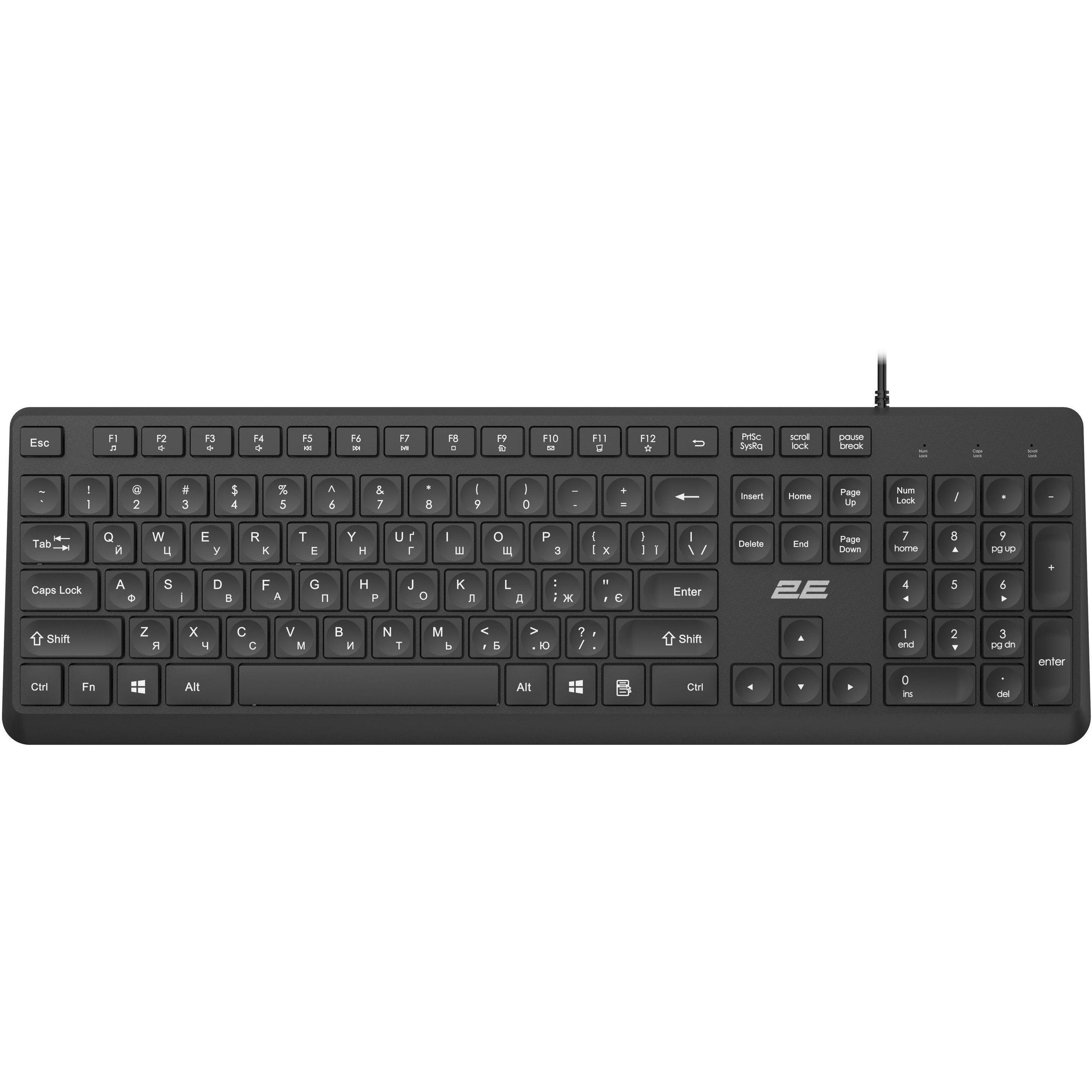 Клавиатура 2E KS405 104key, USB-A, EN/UK, Black (2E-KS405UBK_UA) фото 1