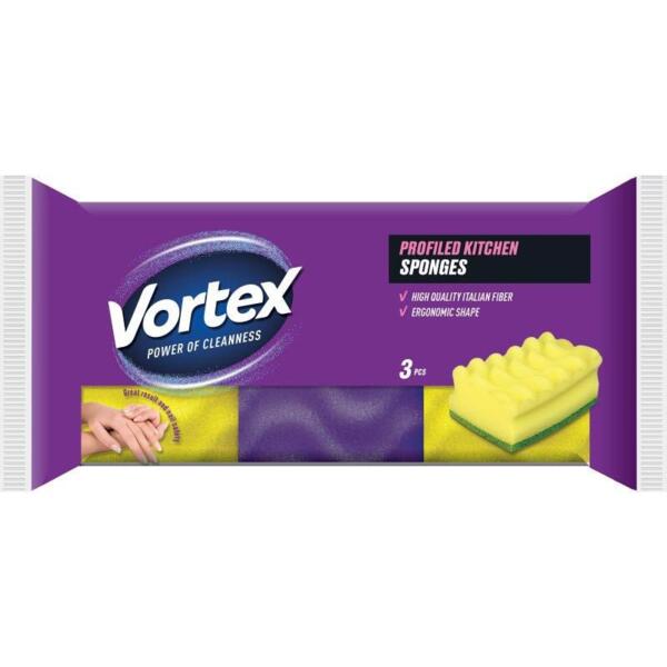 

Губки кухонные Vortex профилированные 3 шт