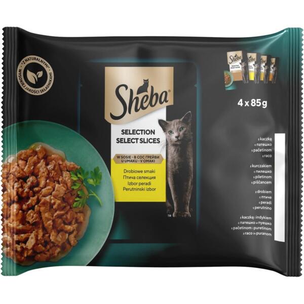 

Влажный корм для котов Sheba ассорти из мяса птицы в соусе 4х85 г