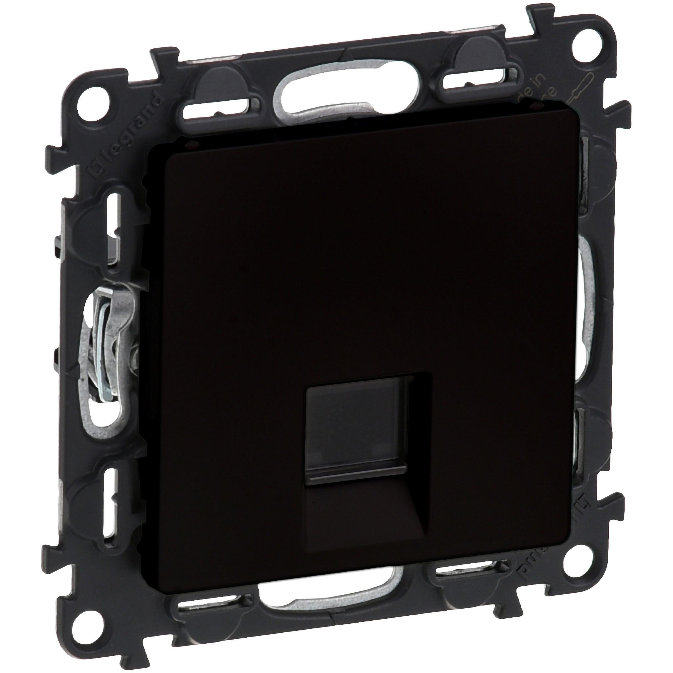 Розетка Legrand Valena Life, RJ45 кат. 5e UTP, матовый черный (756340) фото 1