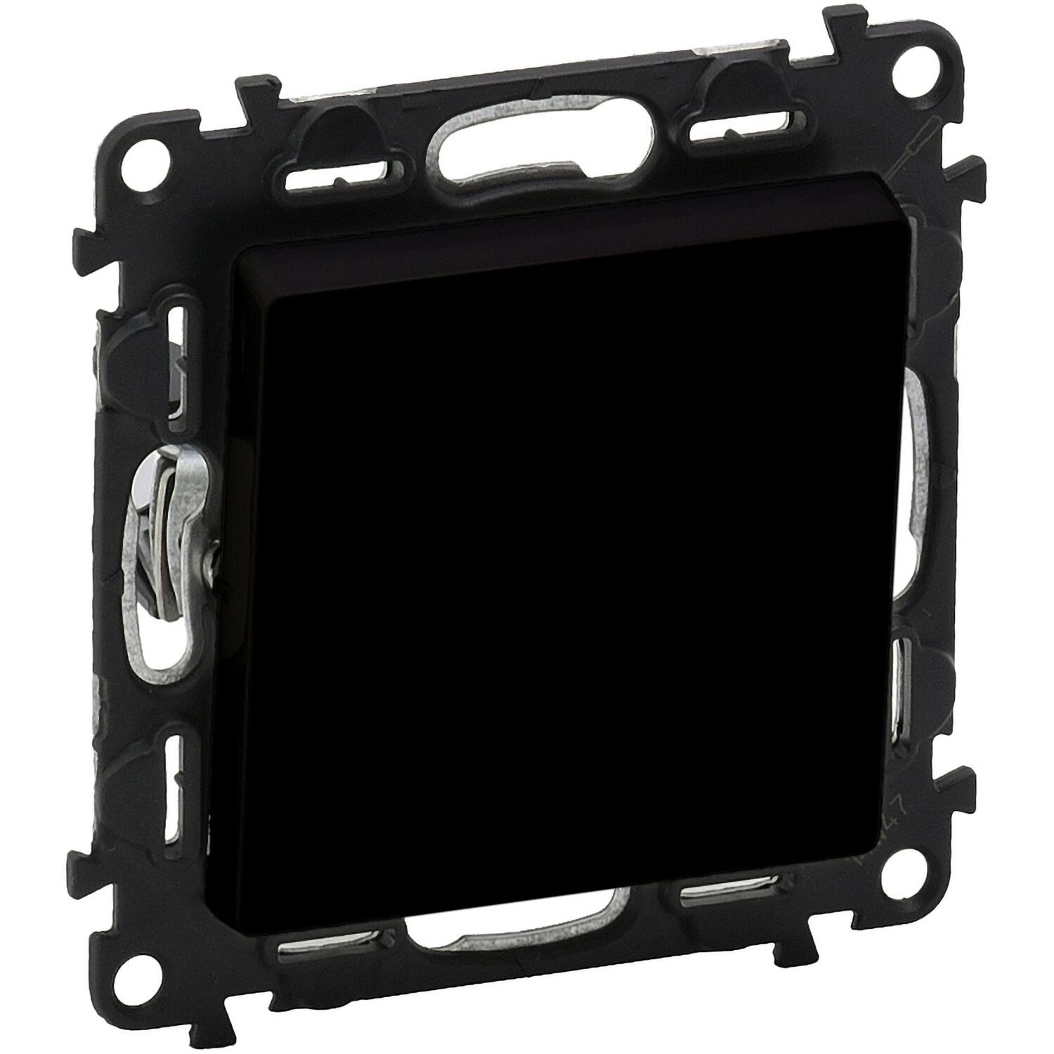 Выключатель Legrand Valena Life, 1-клавишный, 10AX, 250V, матовый черный (756301) фото