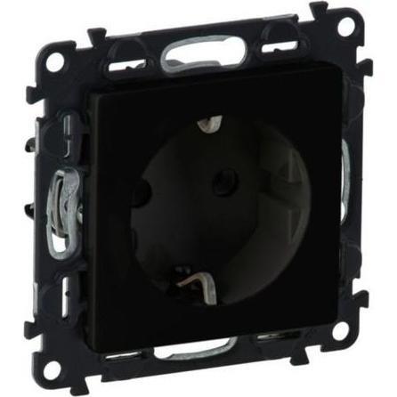 Розетка Legrand Valena Life, 16А, 250V, 2К+З Schuko, зі шторками, матовий чорний (756320)фото1