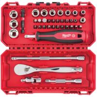 Набір торцевих головок та біт Milwaukee, 1/4", з тріскачкою, 38од. (4932498381)