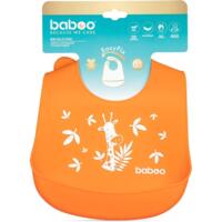 Нагрудник силиконовый BABOO, оранжевый, Safari, 4+ мес (11-006)