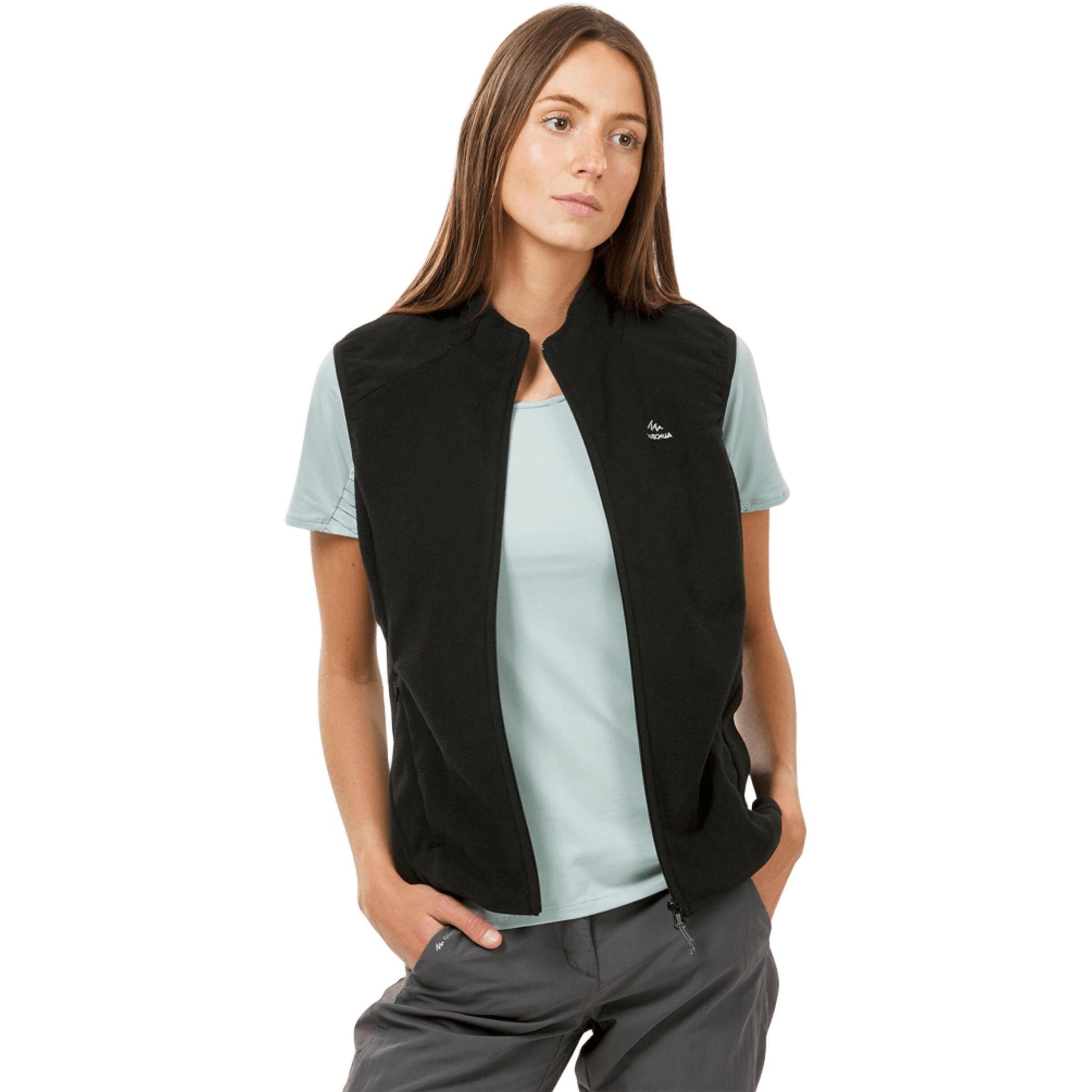 Флисовый жилет женский для горного туризма Quechua MH120 8072128 L черный фото 1