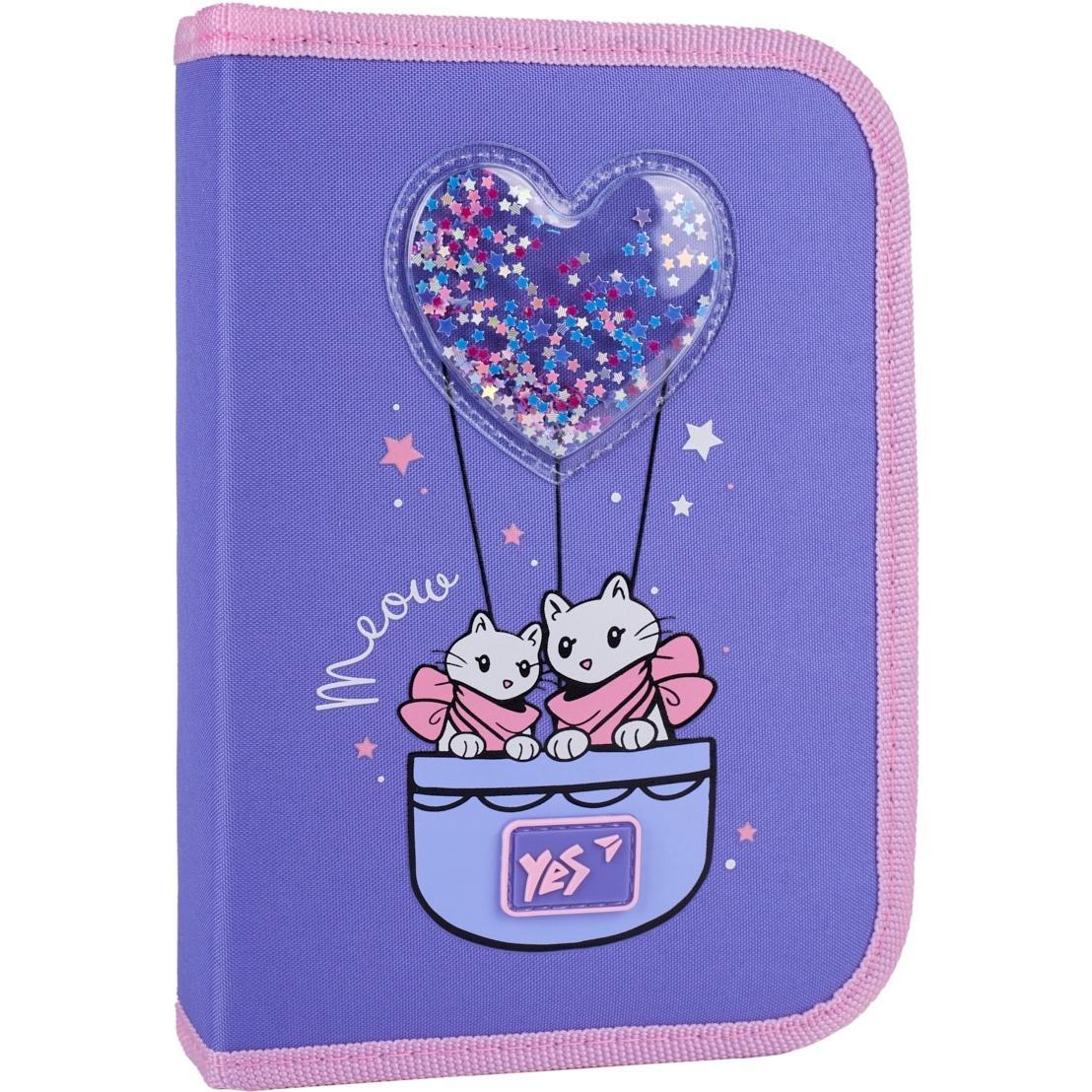 Пенал твердий YES одинарний з двома клапанами HP-04 Purr Meow (533624)фото1