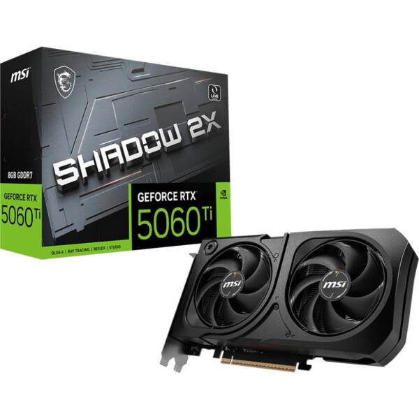 

Видеокарта MSI GeForce RTX 5060 Ti 8GB GDDR7 SHADOW 2X PLUS (912-V536-068)