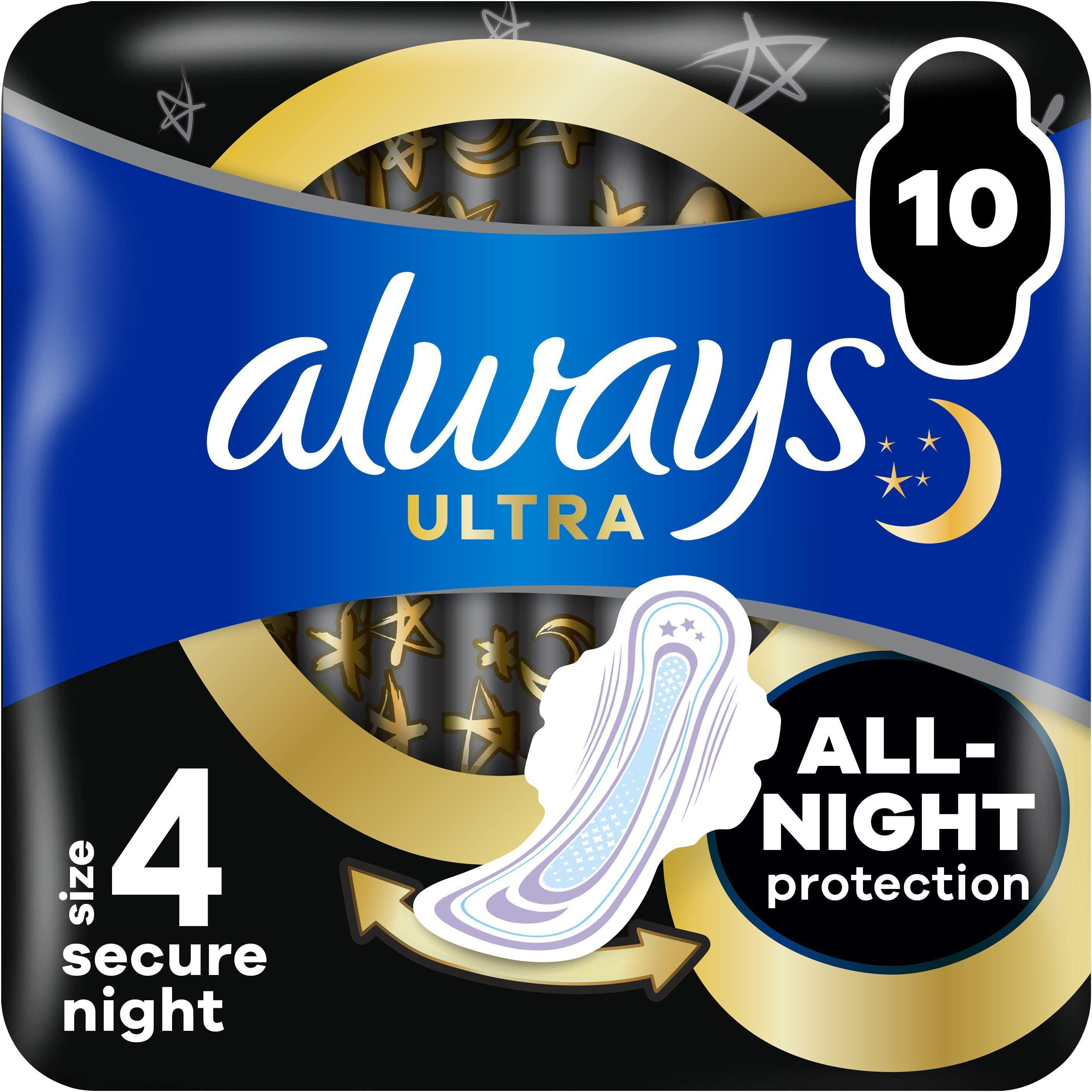 Гигиенические прокладки Always Ultra Secure Night (Розмір 4) 10 шт фото 1