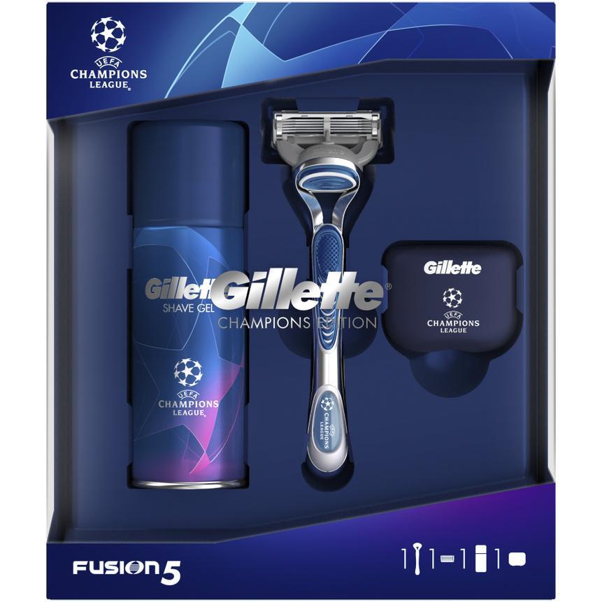 Подарунковий набір: бритва Gillette Fusion5 + Гель для гоління + Дорожня косметичкафото