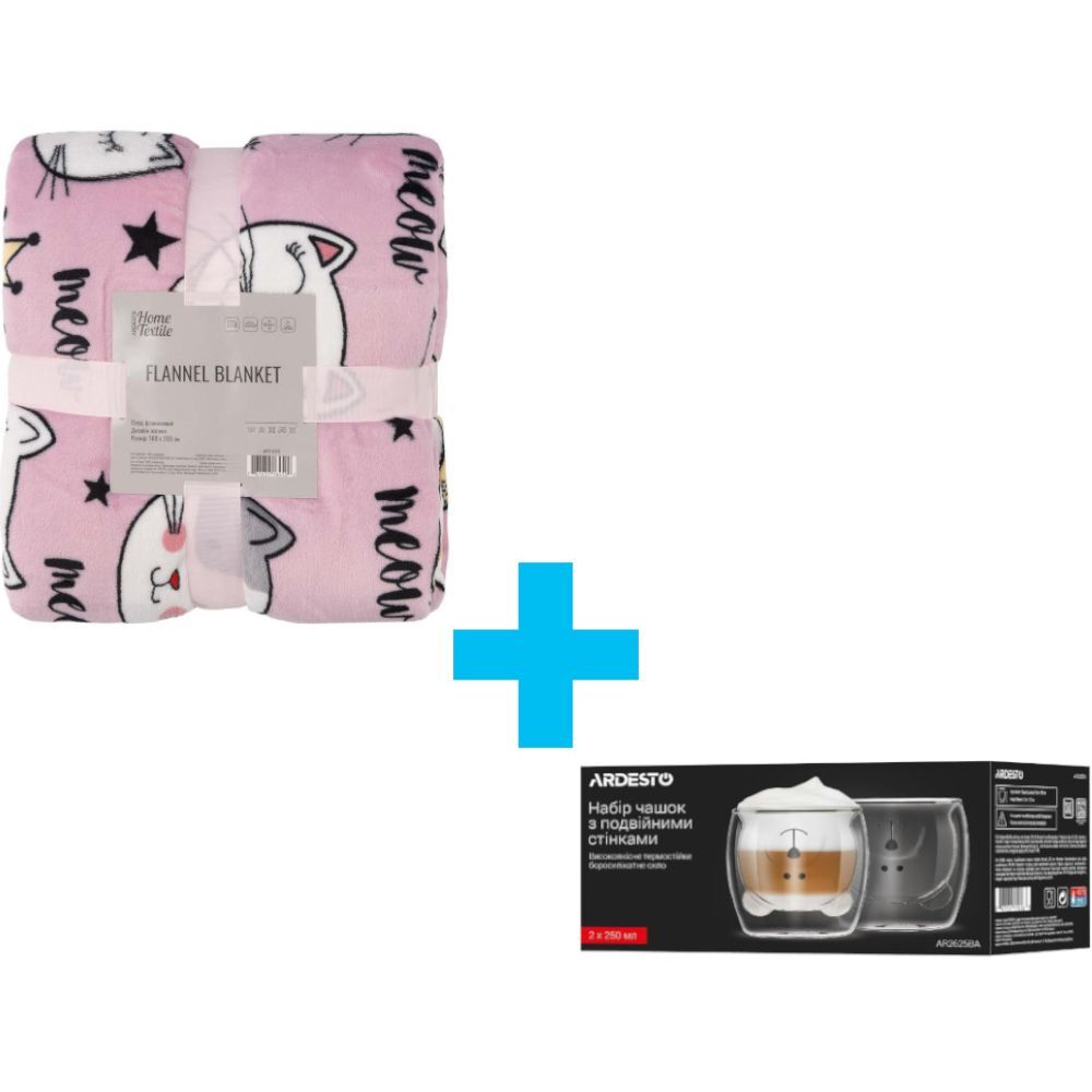 Плед ARDESTO Flannel 160х200см, 100% котики (ART0132PB) фото 1