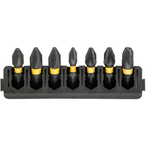 

Биты DeWalt FlexTorq 25 мм Рh1 Рh2 Pz1 Pz2 Pz3 набор 7шт (DT70809)