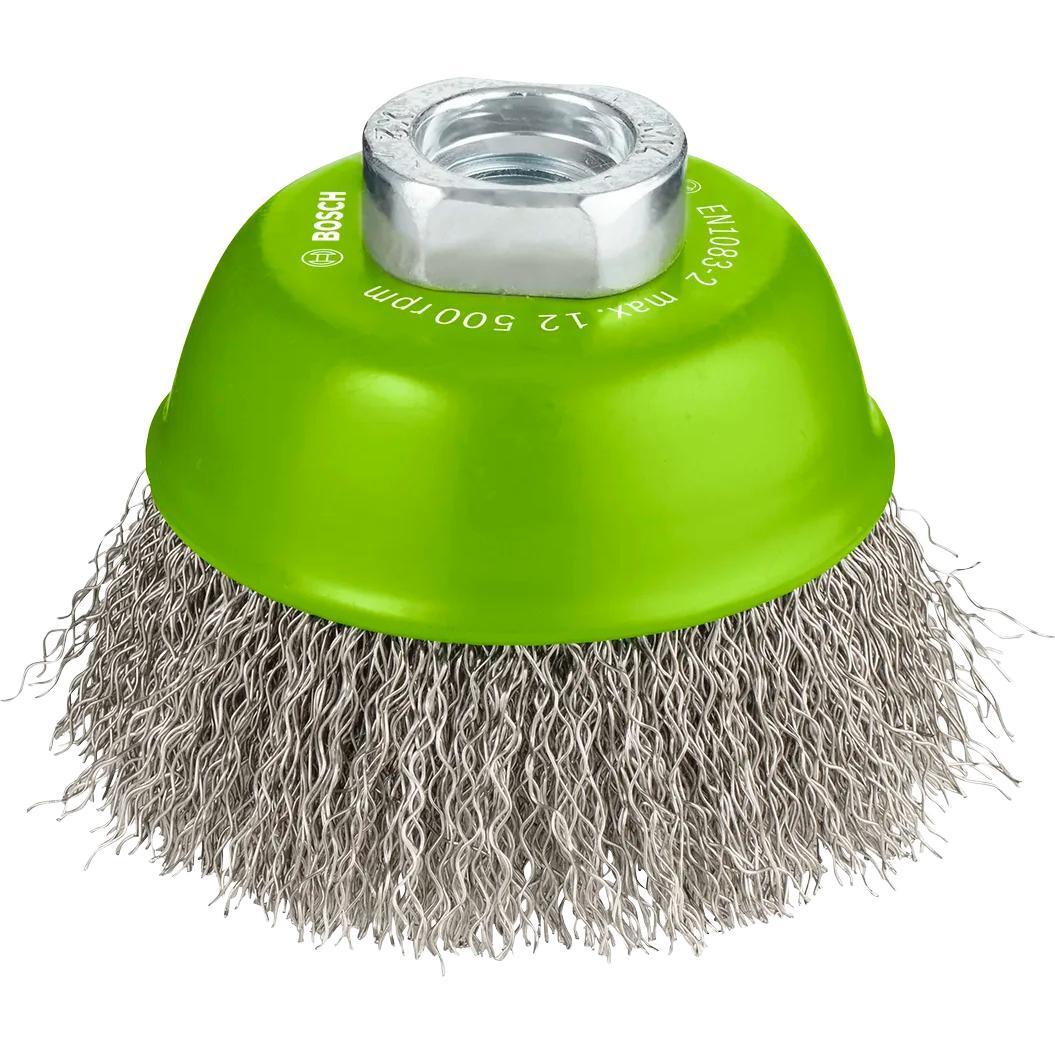 Щетка чашечная Bosch Professional нержавеющая 75мм 0.3мм M14 (2.608.622.102) фото 1