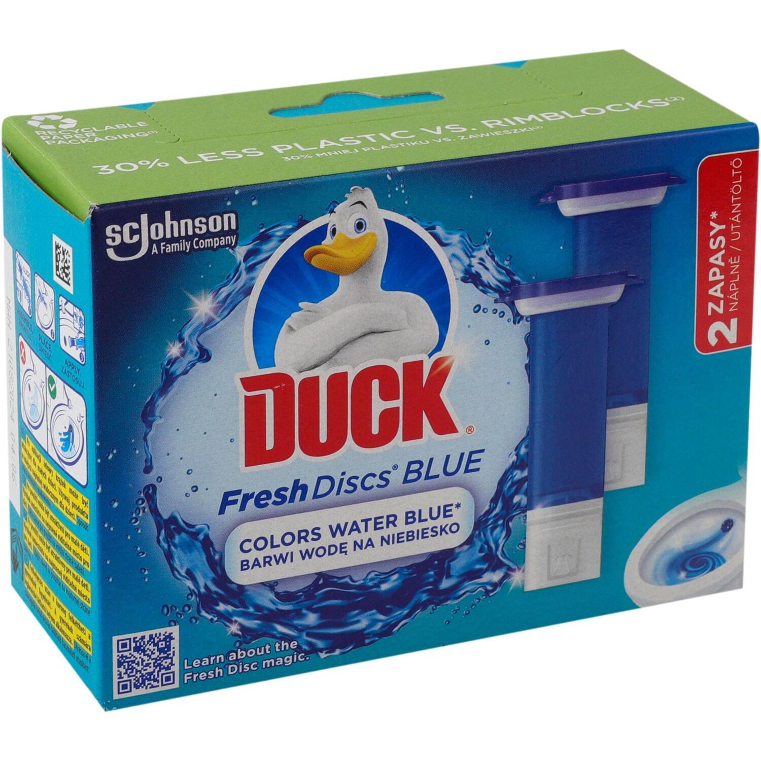 Диски чистоты для унитаза Duck Blue сменный блок 2 шт фото 