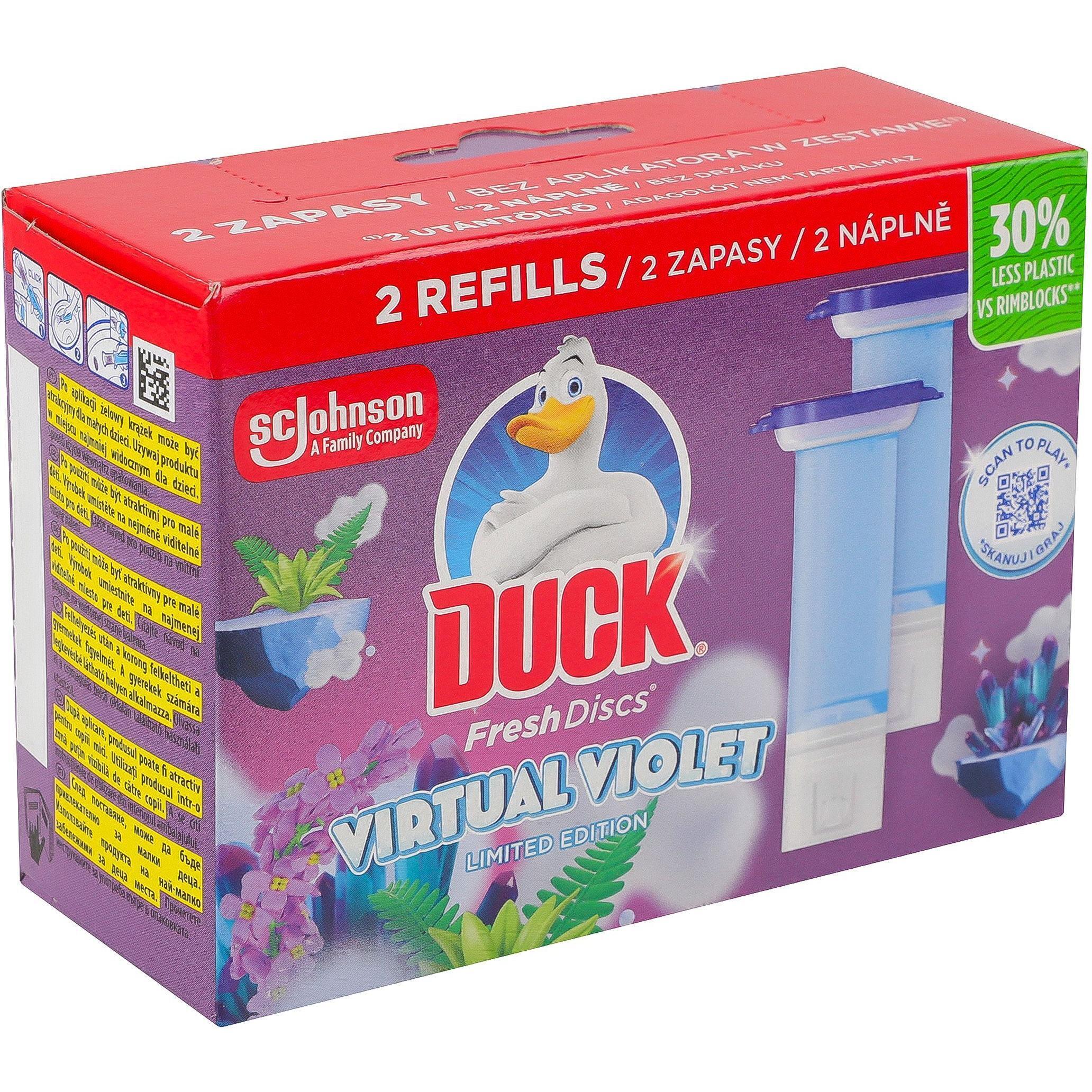 Диски чистоти для унітазу Duck Virtual Violet змінний блок 2 штфото1