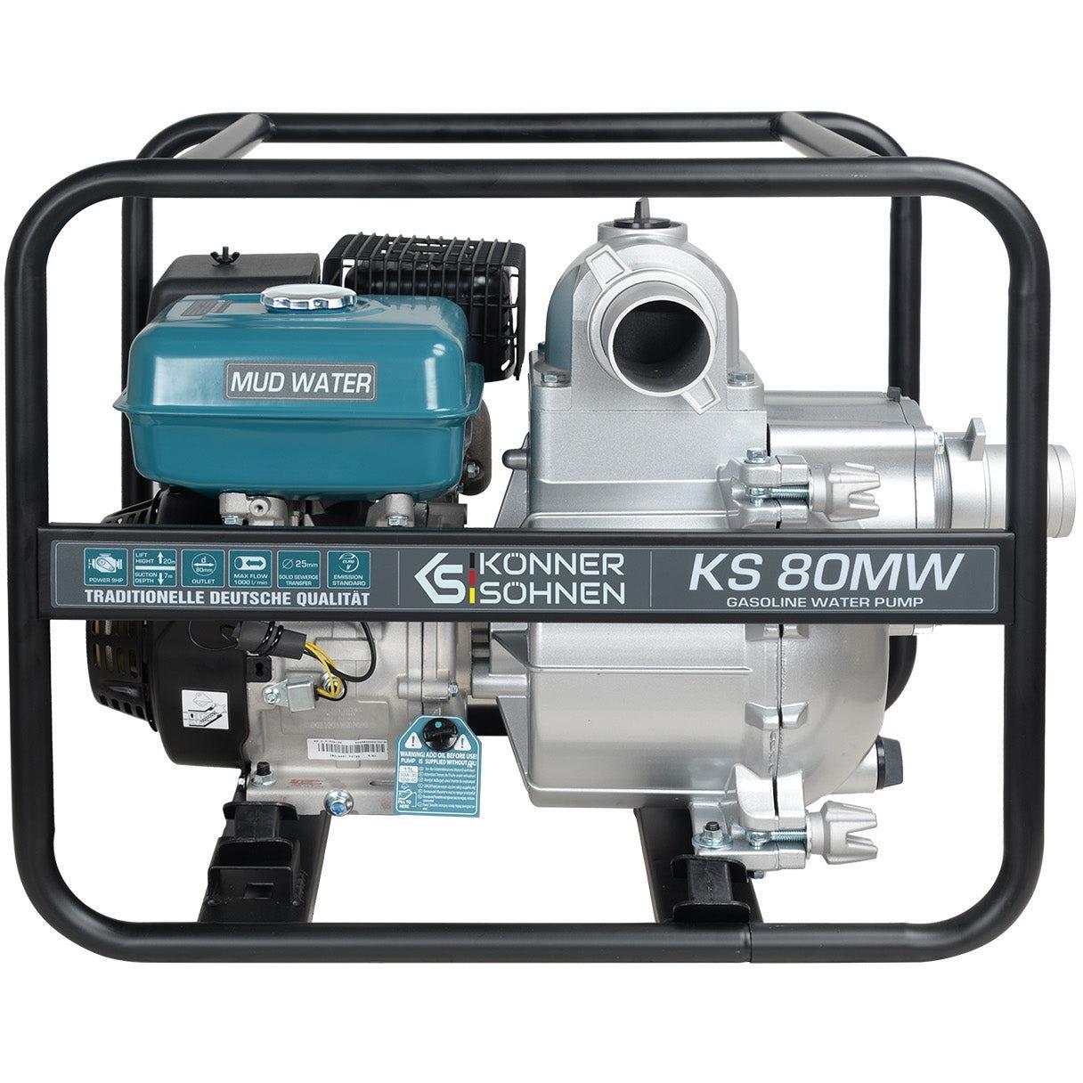 Мотопомпа бензиновая Konner&Sohnen KS 80MW 1000л/мин (KS80MW) фото