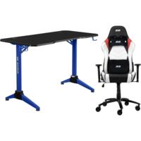 Комплект Кресло 2E Gaming BUSHIDO II White/Black (2E-GC-BUS-WT) + Стол 2E Gaming OTOROSHI Black-Blue (2E-GT-OTO-BKBL)