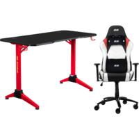Комплект Кресло 2E Gaming BUSHIDO II White/Black (2E-GC-BUS-WT) + Стол 2E Gaming OTOROSHI Black-Red (2E-GT-OTO-BKRD)
