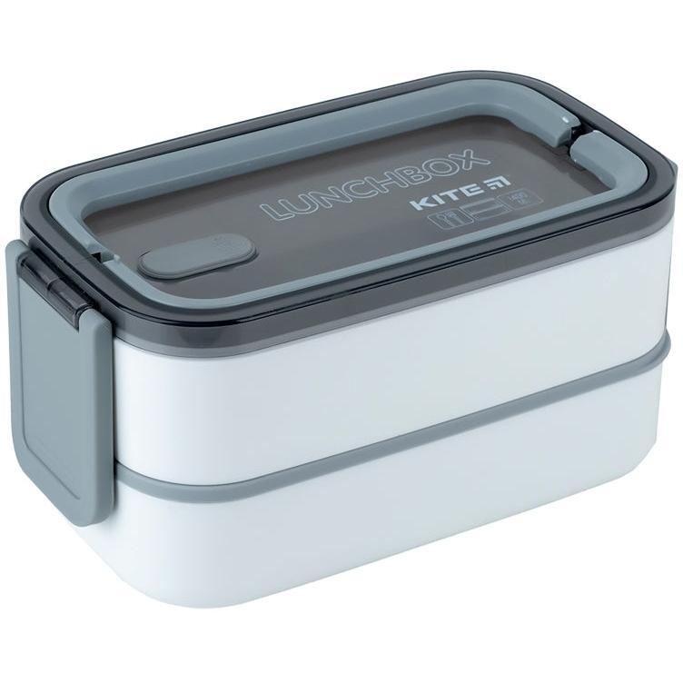 Ланчбокс Kite двойной с наполнением 1400 мл, белый (k23-183-1) фото 1