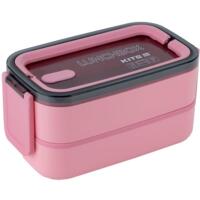 Ланчбокс Kite двойной с наполнением 1400 мл, розовый (k23-183-3)