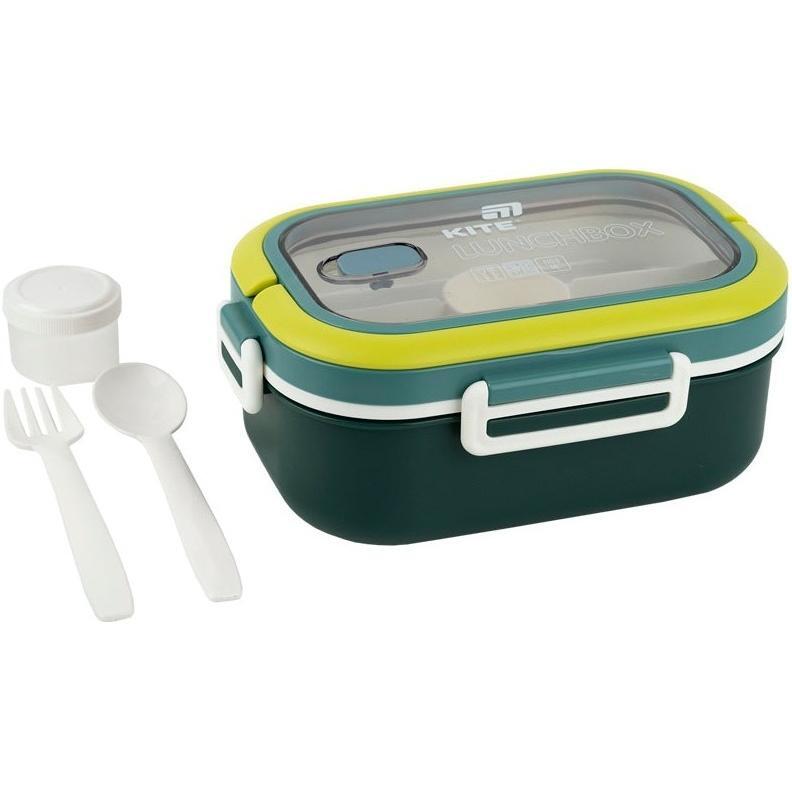Ланчбокс Kite с разделителем 1100 мл, зеленый (k25-1182-3) фото 1