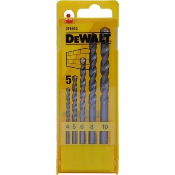 

Набор сверл по бетону, кирпичу, камню DeWalt EXTREME, 4-10мм, 5 шт (DT6952)