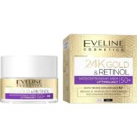 Крем для обличчя Eveline 24K Gold & Retinol 50+ ліфтинг з ретинолом 50 мл