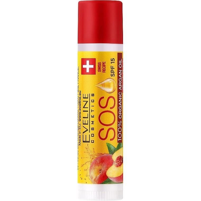 Бальзам для губ Eveline SOS Peach Sorbet питательно-восстановительный 4.5 мл фото 1