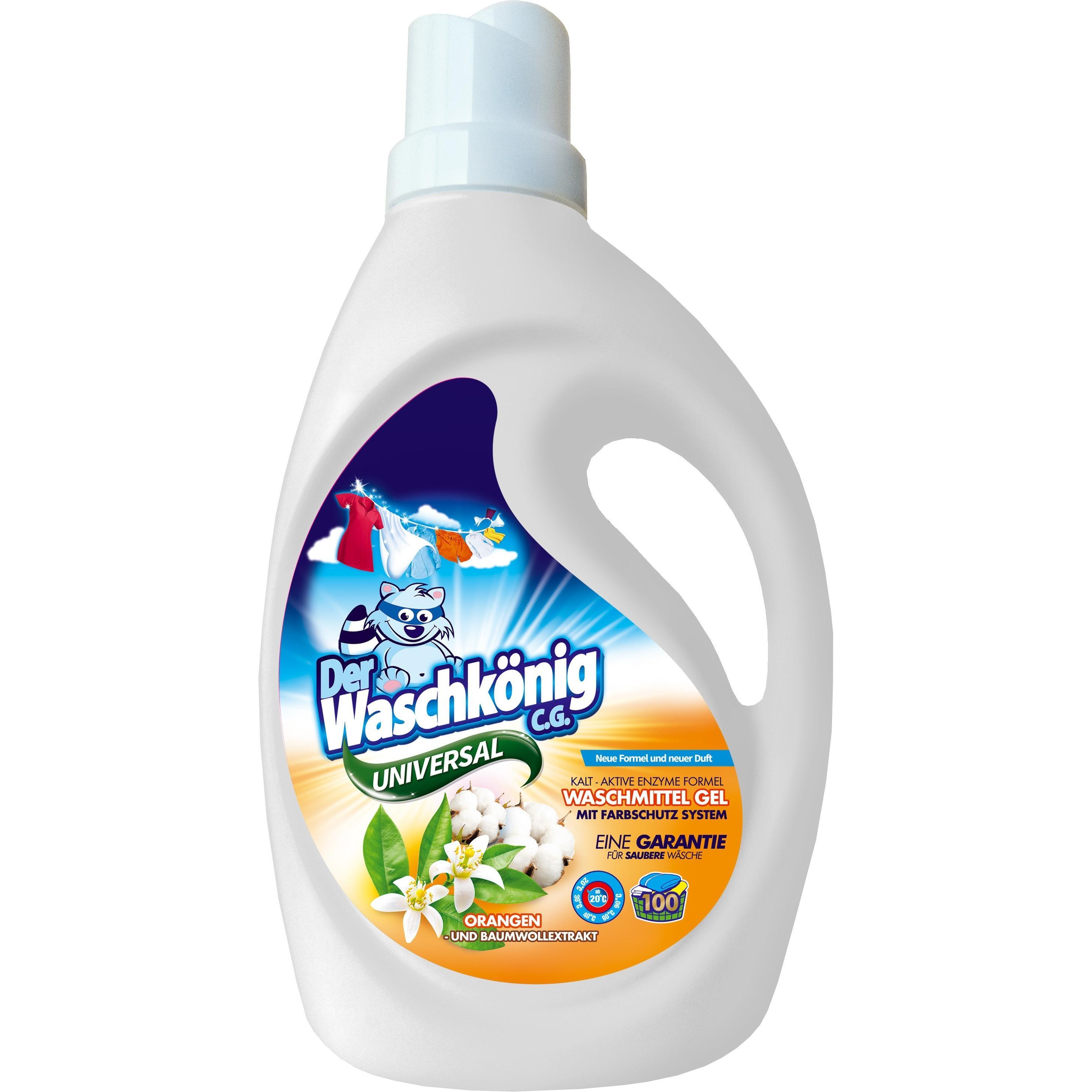 Гель для стирки Waschkonig Universal Orangen и Baumwollextrakt 3 л фото 1
