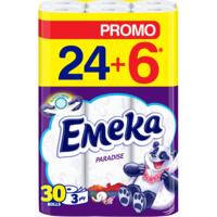 Туалетний папір Emeka Elastic Fibres Paradise 3 шари 24+6 рулонів