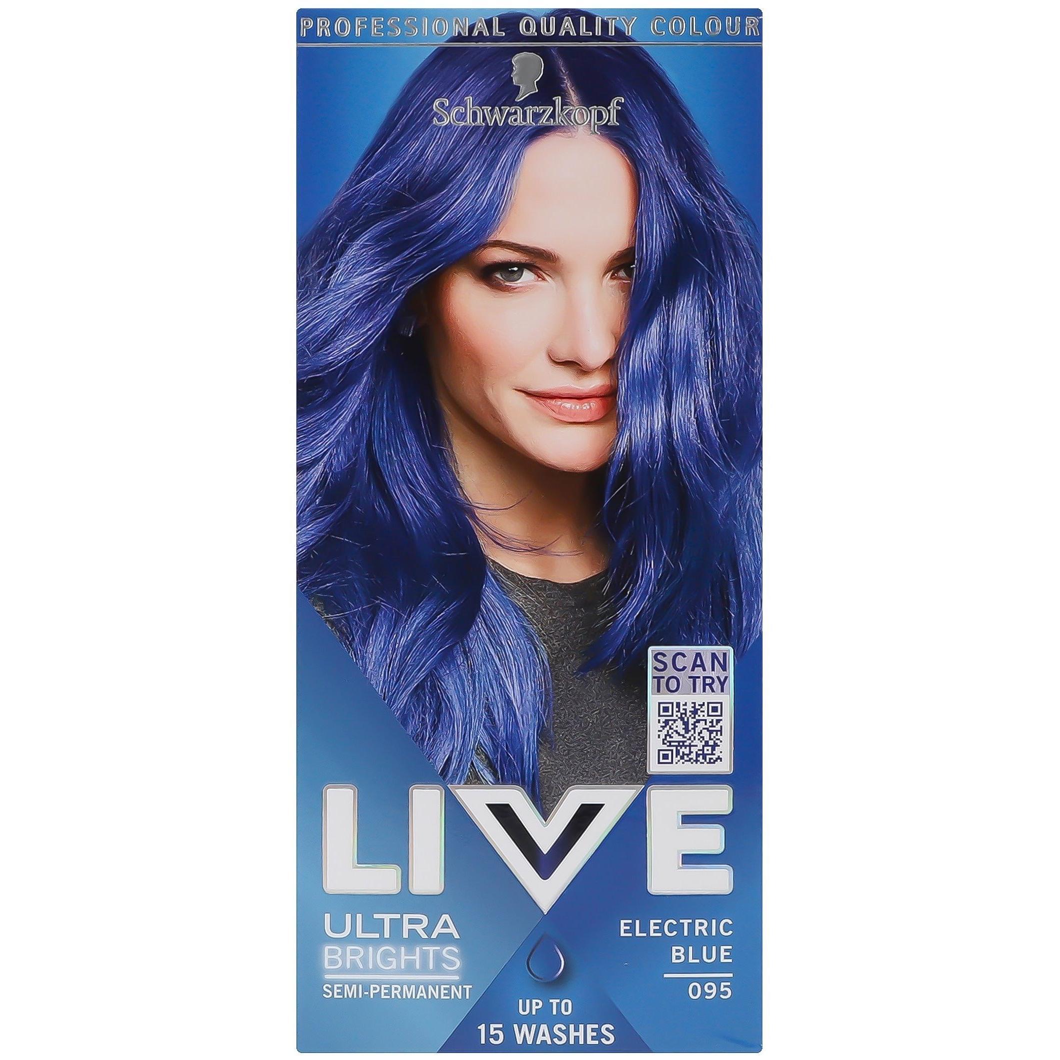 Крем-фарба для волосся напівстійка Live 095 Яскравий ультрамаринфото1