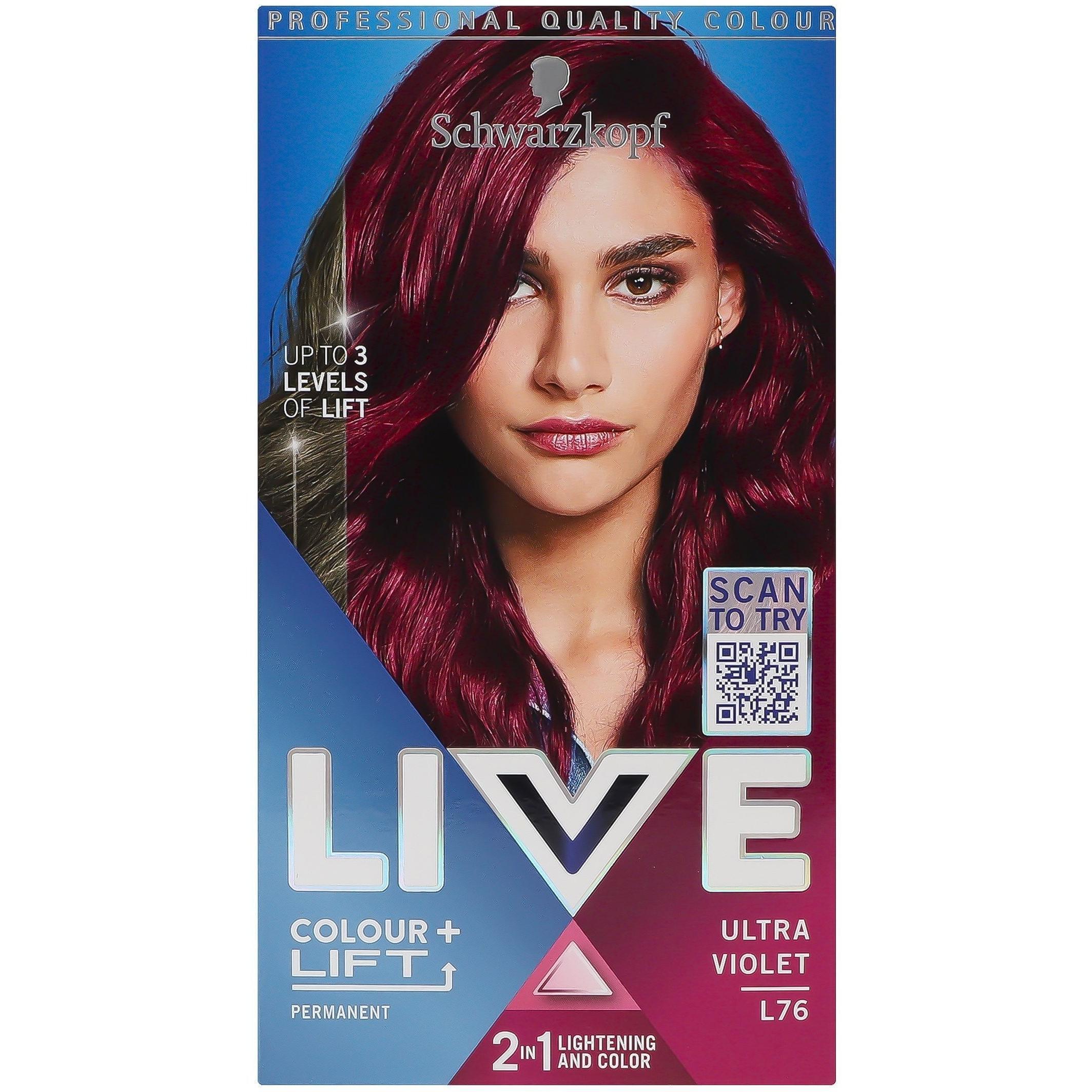 Крем-фарба для волосся Live L76 Освітлення і колір ультра фіолетовийфото1