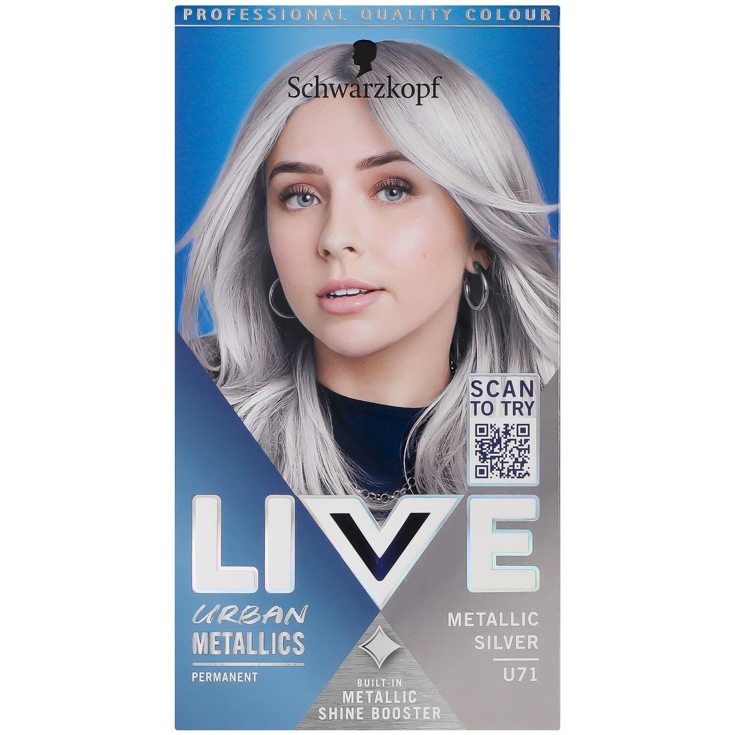 Крем-фарба для волосся Live U71 Сріблястий металікфото