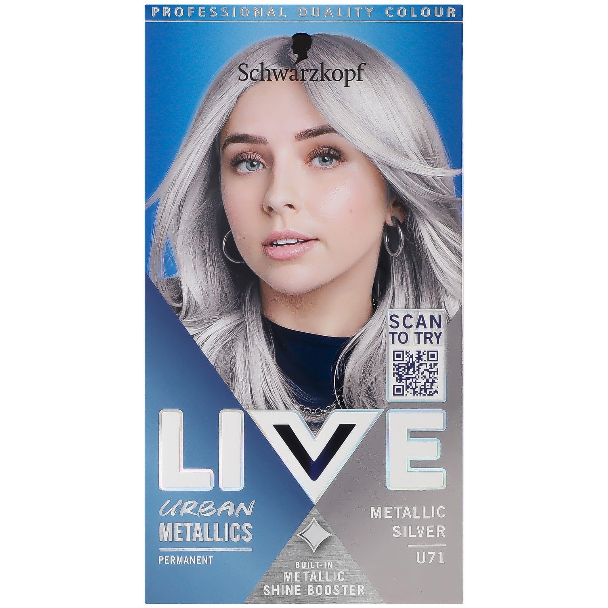 Крем-фарба для волосся Live U71 Сріблястий металікфото1