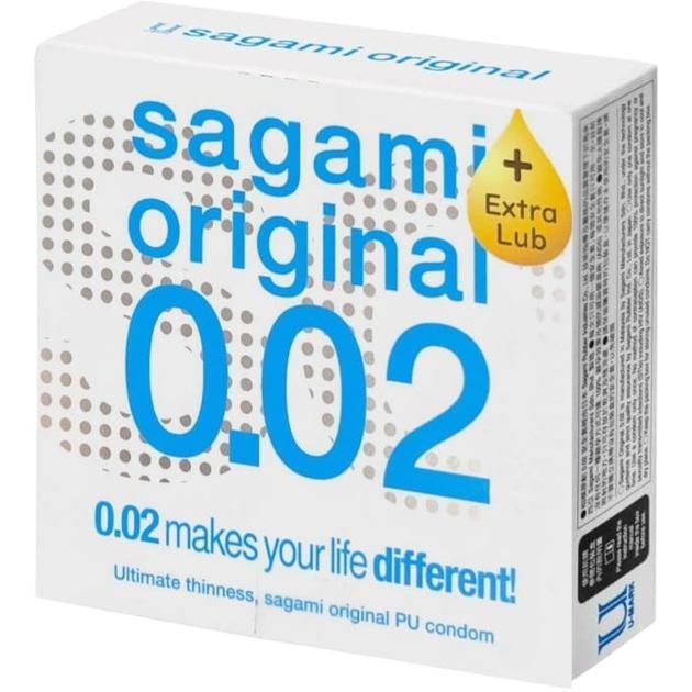Презерватив Sagami Original 0.02 поліуретановий Extra Lubricated 1 штфото1