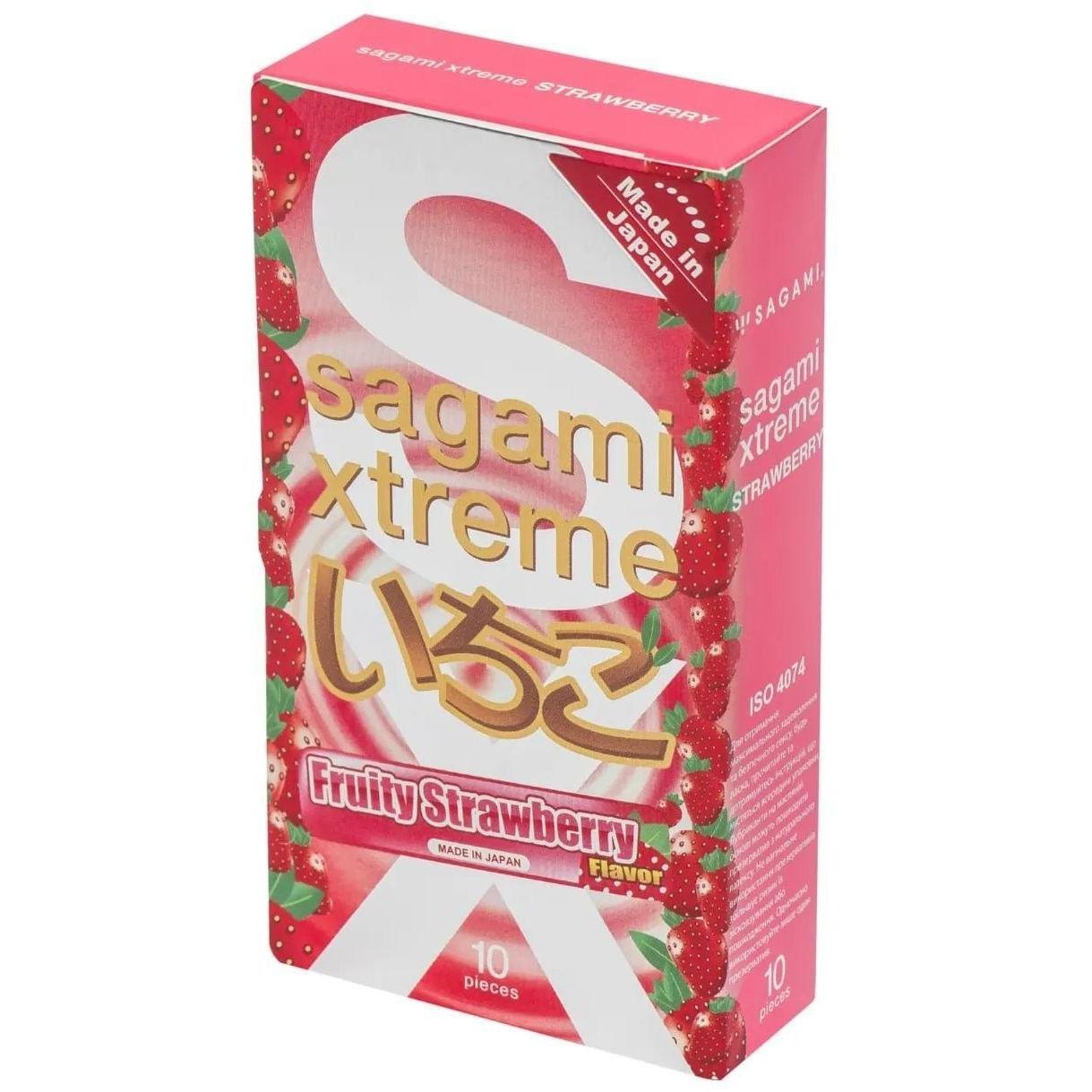 Презервативи Sagami Xtreme Strawberry латексні 10 штфото1