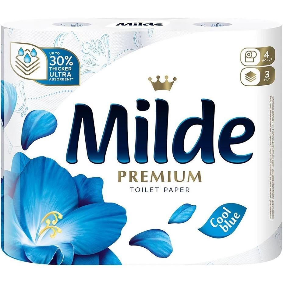Туалетний папір Milde Premium Cool Blue 3 шари 4 штфото1