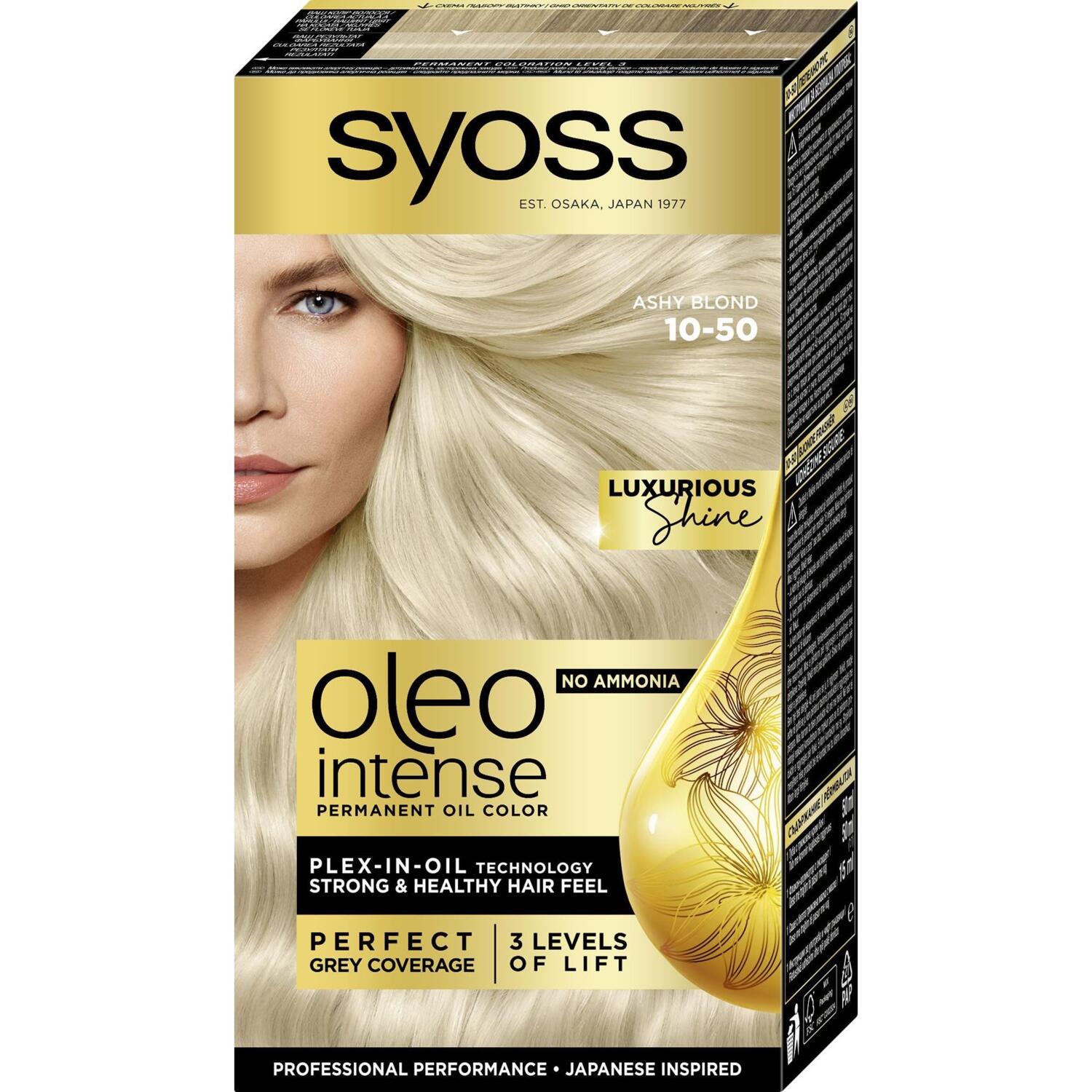 Фарба для волосся Syoss Oleo Intense 10-50 Димчастий блонд 115 млфото