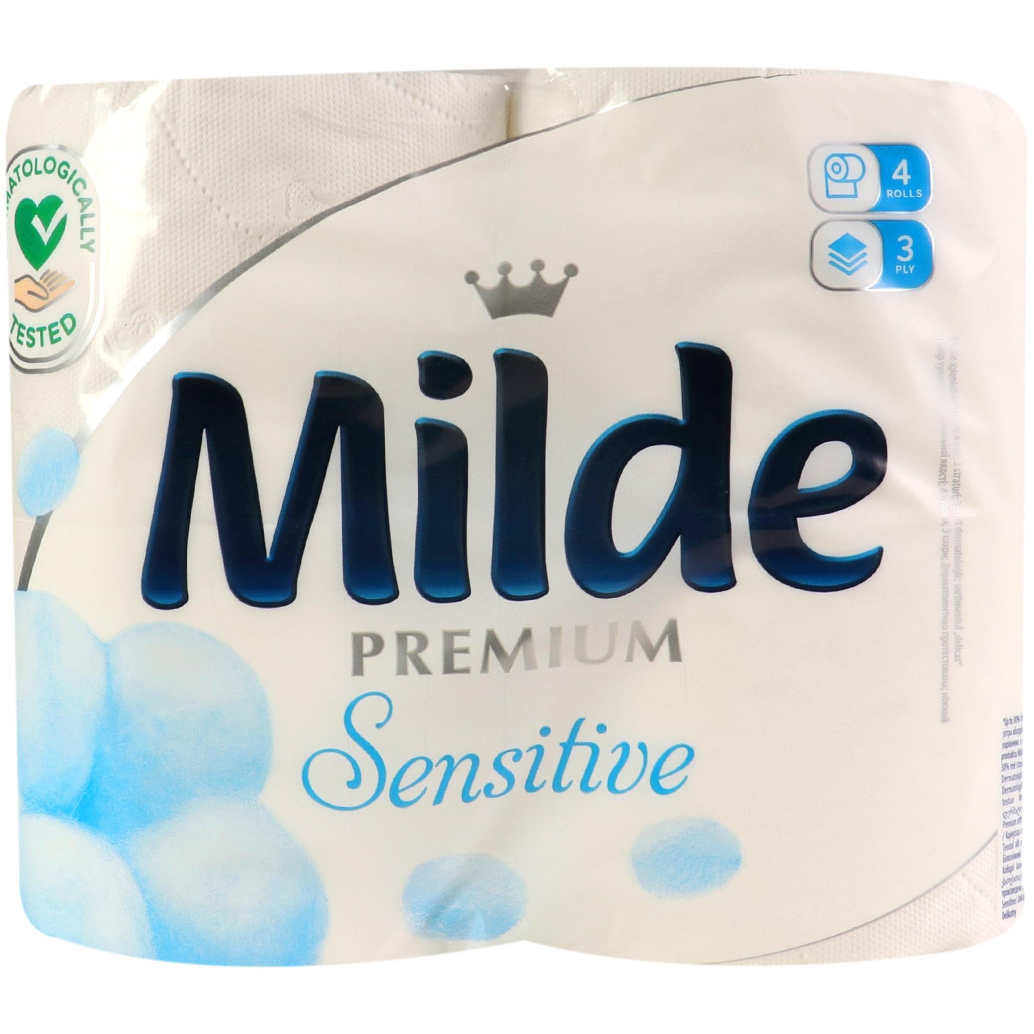 Туалетний папір Milde Premium Sensitive 3 шари 4 штфото1