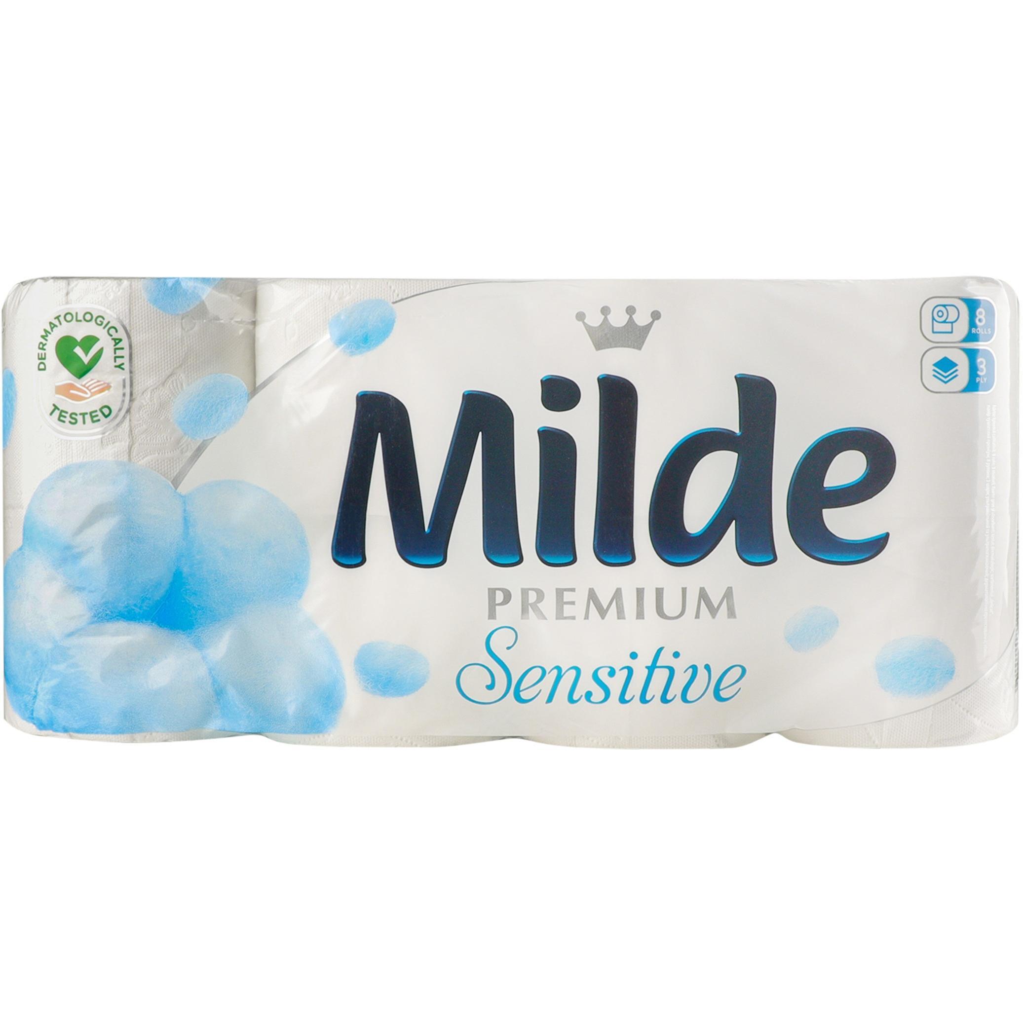 Туалетний папір Milde Premium Sensitive 3 шари 8 штфото1