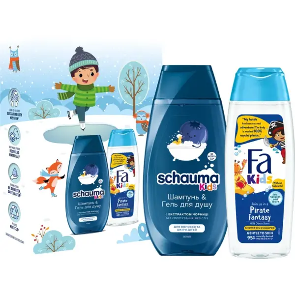 

Шампунь-гель для душа Schauma 250 мл + Гель для душа Fa 250 мл