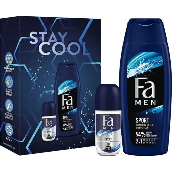 Набор Fa Men Sport Stay Cool Шариковый дезодорант 50 мл + Гель для душа 400 мл