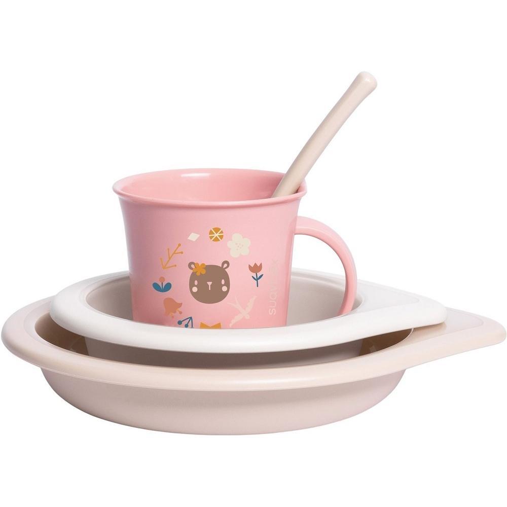 Набор посуды для кормления Suavinex "Лесные истории", розовый (306792) фото 1