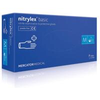 Перчатки нитриловые смотровые Nitrylex нестерильные неприпудренные размер M 100 шт синие
