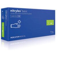 Перчатки нитриловые смотровые Nitrylex нестерильные неприпудренные размер S 100 шт синие