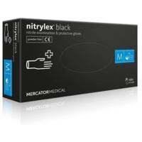 Перчатки нитриловые смотровые Nitrylex нестерильные неприпудренные размер M 100 шт черные