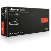 Перчатки нитриловые смотровые Nitrylex нестерильные неприпудренные размер L 100 шт черные