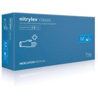 Перчатки нитриловые смотровые Nitrylex нестерильные неприпудренные размер M 100 шт синие